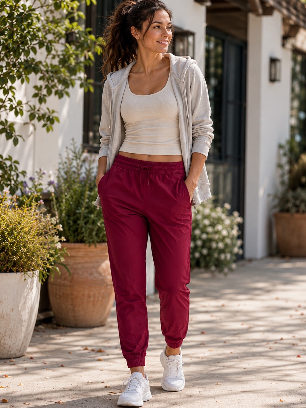 Athleta Crosstrain Pant Women’s Size XXS Burgundy Quick Dry UPF 15+ Jogger NWT!